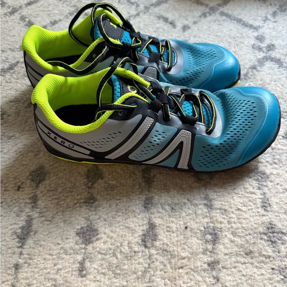 Xero Blue and Neon Green Athletic Shoes